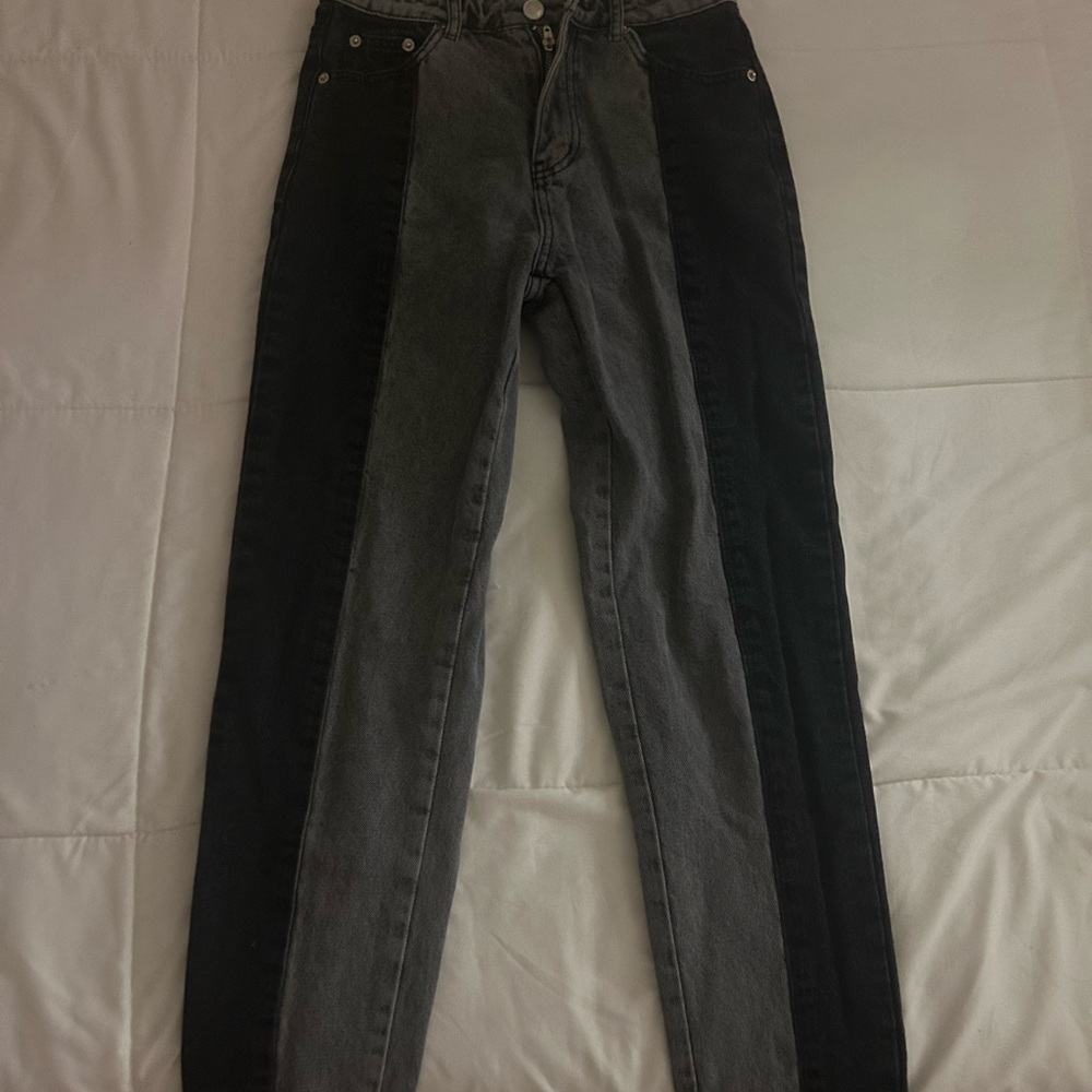 Two-Tone Black and Gray Jeans